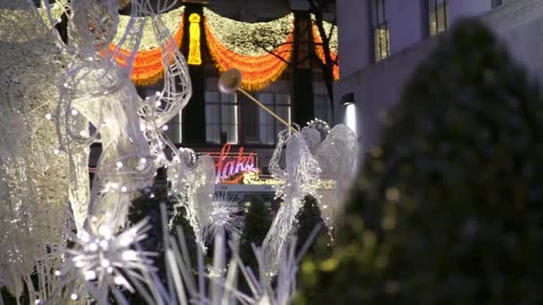 Рождество в центре Рокфеллера на Манхэттене — стоковое видео