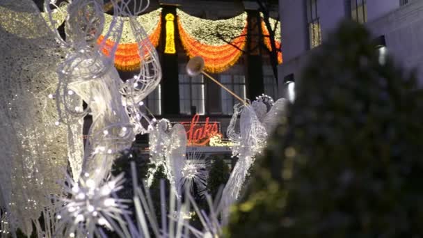 Weihnachten im Rockefeller Center manhattan — Stockvideo