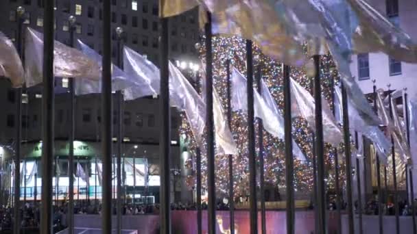 Rockefeller Center vánoční dekorace v New Yorku — Stock video