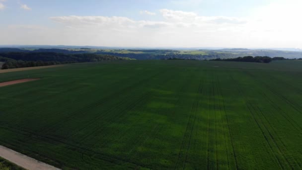 Belos prados e paisagem rural de cima - filmagens de voo aéreo — Vídeo de Stock