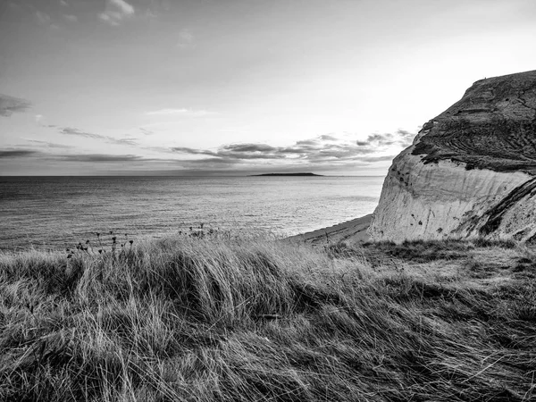 Os penhascos brancos de Inglaterra no por do sol — Fotografia de Stock