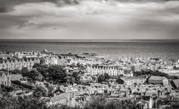 Luftaufnahme über St. Ives - eine schöne und berühmte Stadt in Kornwand — Stockfoto