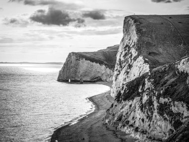 Beyaz Cliffs of England gün batımında