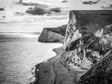 Beyaz Cliffs of England gün batımında