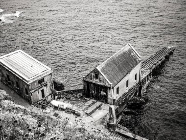 Eski tekne ev Cornwall kertenkele noktasında