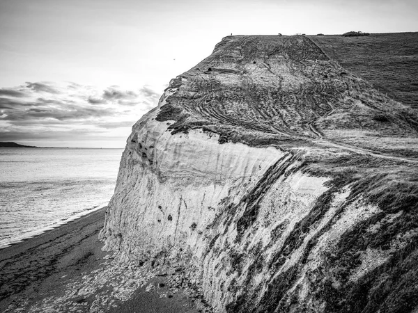 Os penhascos brancos de Inglaterra no por do sol — Fotografia de Stock