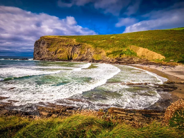 La spiaggia di Crackington Haven Cornovaglia — Foto Stock