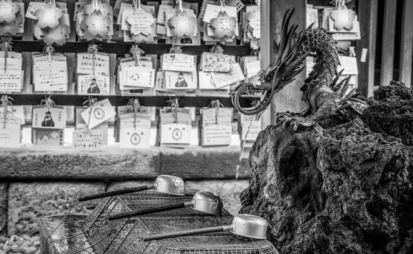 Fuente Para Lavado Religioso Templo Japonés Purificación Ritual Fotografía Viaje —  Fotos de Stock