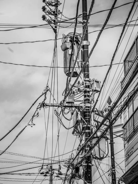 Cables Eléctricos Aire Libre Las Calles Japón Fotografía Viajes —  Fotos de Stock