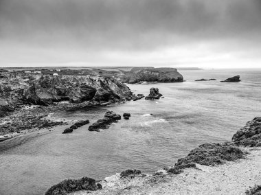 Cornwall İngiltere - kıyı şeridi, inanılmaz landcape üzerinde görünüm - gezi fotoğrafçılığı