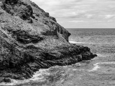 Cornwall İngiltere - kıyı şeridi, inanılmaz landcape üzerinde görünüm - gezi fotoğrafçılığı
