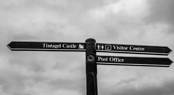 Irányba Jelek Tintagel Castle Cornwall Utazás Photography — Stock Fotó