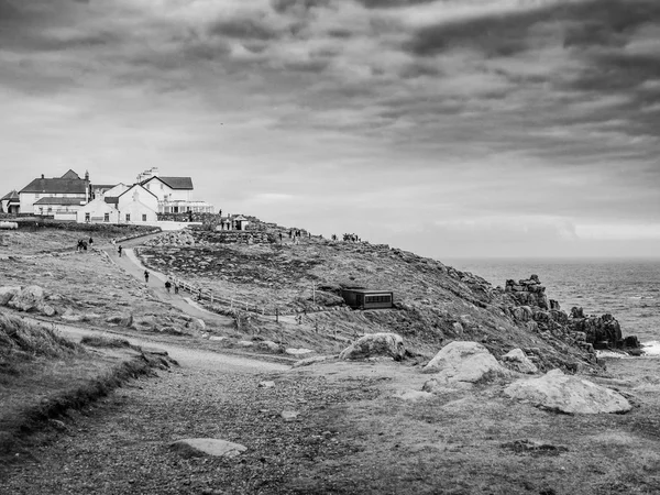Híres Mérföldkő Cornwall Lands End Kelta Tenger Utazás Photography — Stock Fotó