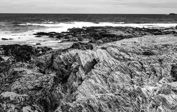 Híres Mérföldkő Part Cornwall Bedruthan Lépés Travel Photography — Stock Fotó