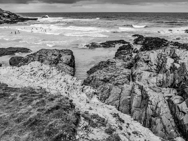 Bedruthanische Stufen Wunderschöne Felsige Küste Kornmauer Reisefotos — Stockfoto
