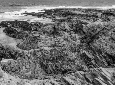 Cornwall sahil - Bedruthan adımları - seyahat fotoğrafçılık ünlü dönüm noktası