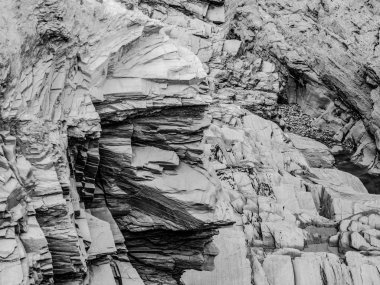 Bedruthan adımları - Cornwall harika kayalık sahil şeridi - gezi fotoğrafçılığı