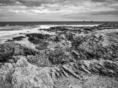 Cornwall sahil - Bedruthan adımları - seyahat fotoğrafçılık ünlü dönüm noktası