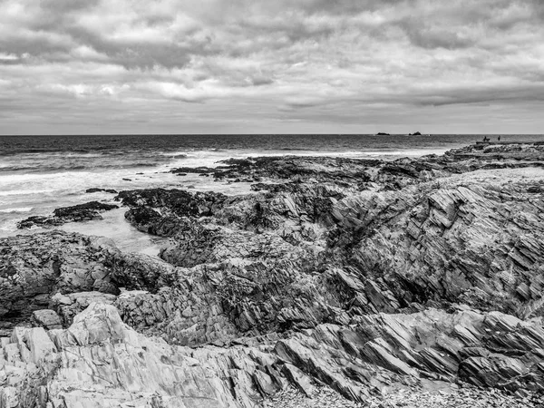 Bedruthan Lépéseket Csodálatos Sziklás Partvidékén Cornwall Utazás Photography — Stock Fotó