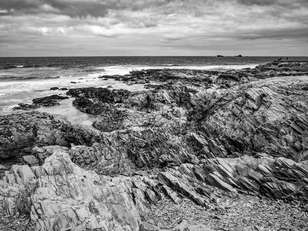 Híres Mérföldkő Part Cornwall Bedruthan Lépés Travel Photography — Stock Fotó