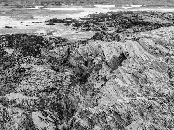 Híres Mérföldkő Part Cornwall Bedruthan Lépés Travel Photography — Stock Fotó