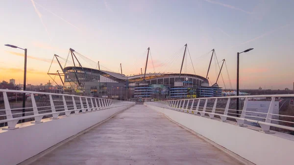 Caminhada Para Estádio Etihad Manchester City Manchester Reino Unido Janeiro — Fotografia de Stock