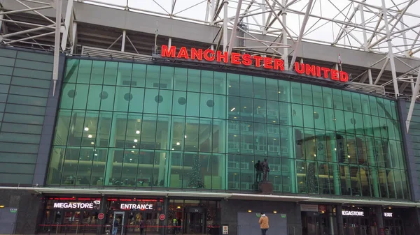 Estadio Manchester United Mundialmente Famoso Club Fútbol Manchester Reino Unido — Foto de Stock