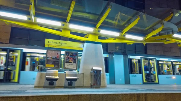 Metrolink Station Exchange Square Manchester Manchester Verenigd Koninkrijk Januari 2019 — Stockfoto