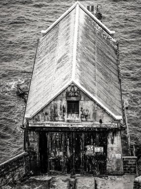 Eski tekne ev Cornwall - Cornwall, Büyük Britanya - 12 Ağustos 2018 kertenkele noktasında