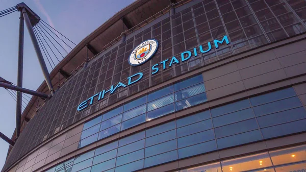 Stade Etihad Manchester City Célèbre Club Football Manchester Royaume Uni — Photo