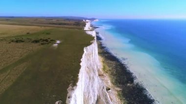 Yukarıdan Seven Sisters Beyaz kayalıklar - havadan görünümü