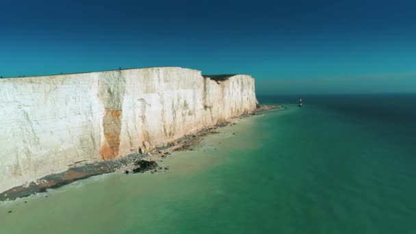 Anglia Fehér Sziklái Sussex Légi Nézettől — Stock videók