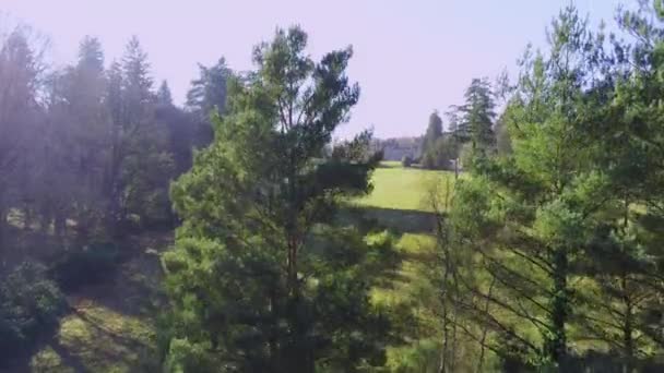 Berühmtes Rheinfeldhaus Neuen Waldnationalpark Luftaufnahme — Stockvideo