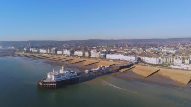 Sussex Eastbourne Plaj Üzerinde Uçuş — Stok video