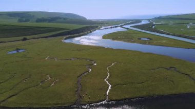 İnanılmaz Seven Sisters kır Parkı Sussex-havadan görünüm
