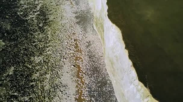 Vlucht Prachtige Witte Kliffen Aan Zuid Engelse Kust Luchtfoto — Stockvideo