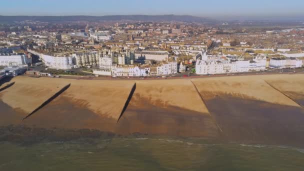 Sussex Eastbourne Plaj Üzerinde Uçuş — Stok video