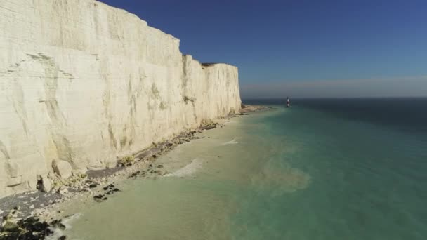 Volo Sulle Meravigliose Scogliere Bianche Della Costa Inglese Meridionale Vista — Video Stock