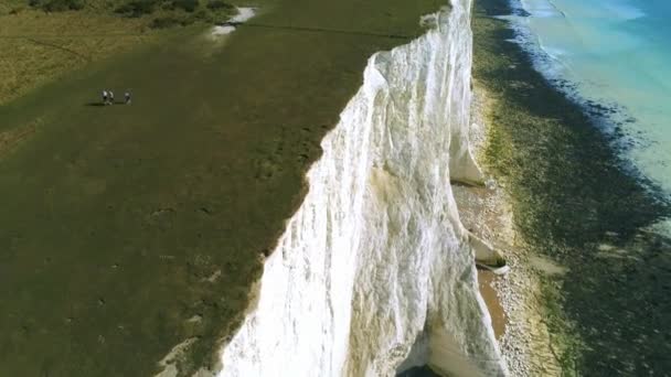 Falésias Brancas Sete Irmãs Cima Vista Aérea — Vídeo de Stock