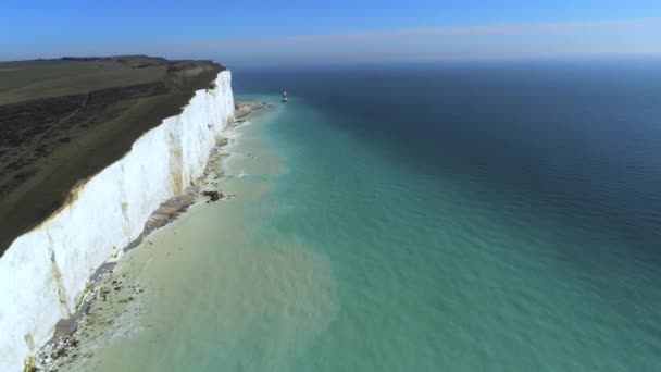 Repülés Alatt Fehér Sziklák Beachy Head Seven Sisters Angliában Légi — Stock videók