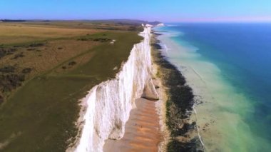 Yukarıdan Seven Sisters Beyaz kayalıklar - havadan görünümü