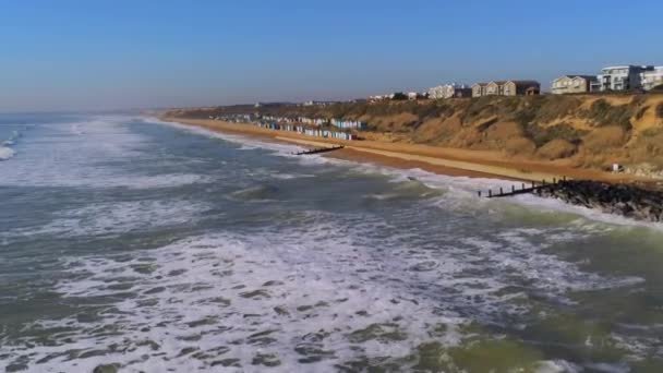 Voo Longo Costa Britânica Sul Vista Aérea — Vídeo de Stock