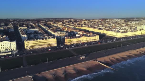 Město Brighton Jižním Pobřeží Anglie Nadzemních Pohledu — Stock video