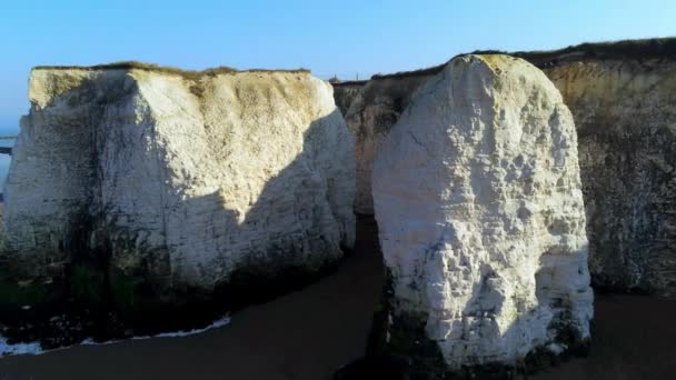 Falésias Brancas Pedras Giz Botany Bay England Vista Aérea — Vídeo de Stock