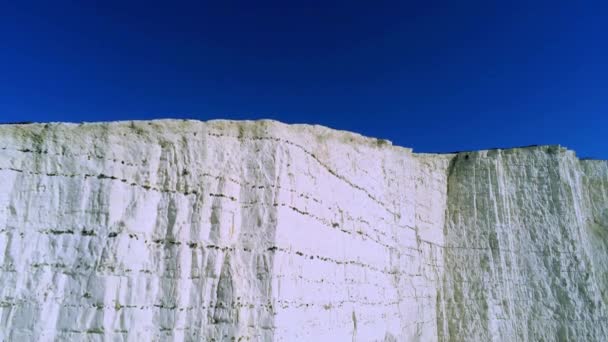 Ingiltere Beachy Head Yedi Sisters Beyaz Kayalıkların Üzerinde Uçuş Havadan — Stok video
