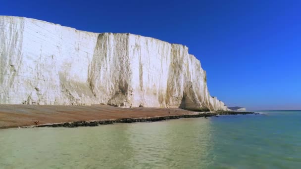 White Cliffs Seven Sisters Aerial View — Stock Video
