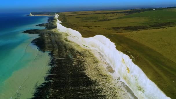 Vol Dessus Des Falaises Blanches Beachy Head Seven Sisters Angleterre — Video