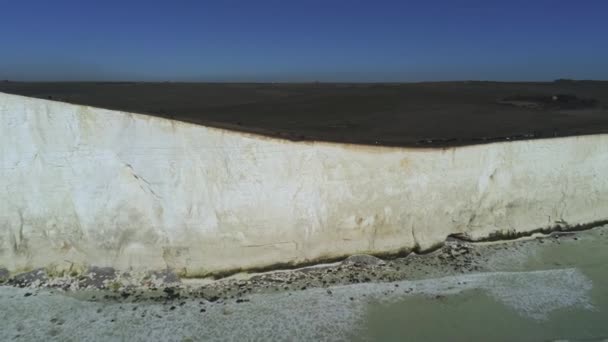 Beroemde Witte Klippen Van Engeland Van Boven Lucht Mening — Stockvideo