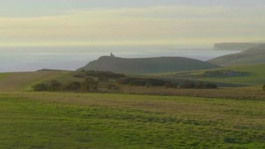 Sussex Ingiltere 'de Beachy Head White Cliffs üzerinde Sunset-seyahat fotoğrafçılığı
