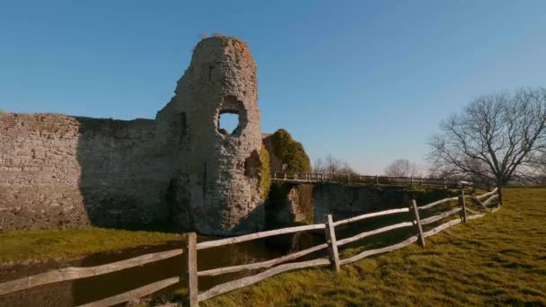 Pevensey Hrad Sussexu Zřícenina Středověkého Hradu — Stock video